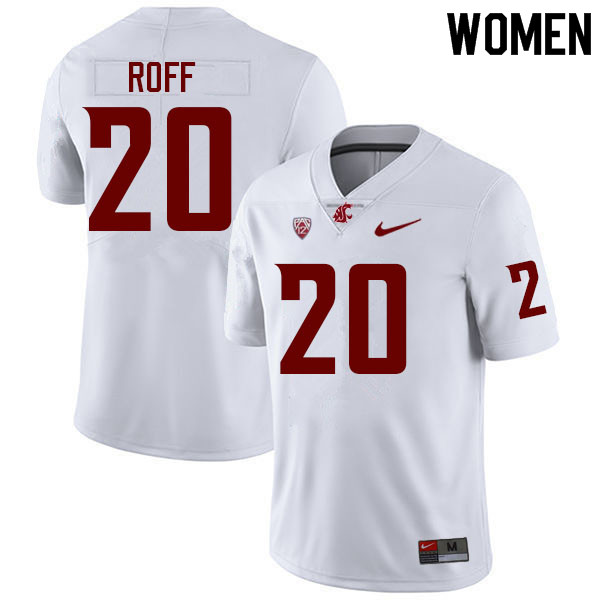 Women #20 Quinn Roff Washington State Cougars College Football Jerseys Sale-White